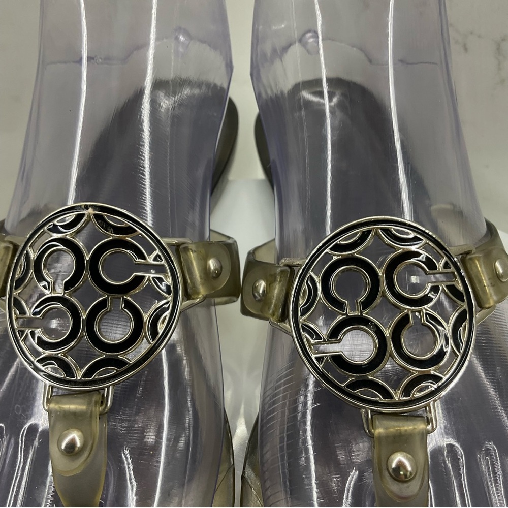Coach Clear gray Jelly Flip Flops Size 5 - 8 - Picture 3 of 12